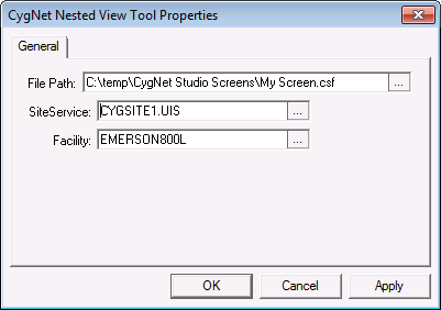 Nested View Tool Properties